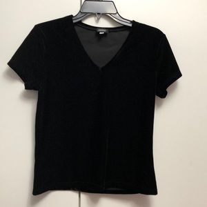 Black Velvet V-Neck Tee
